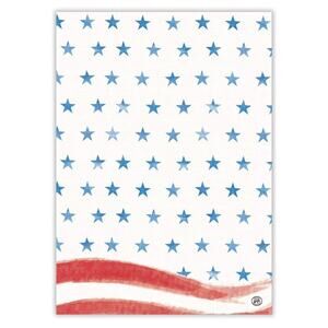 Michel Design Works Cotton Kitchen Tea Towel Red White & Blue Flag - NEW